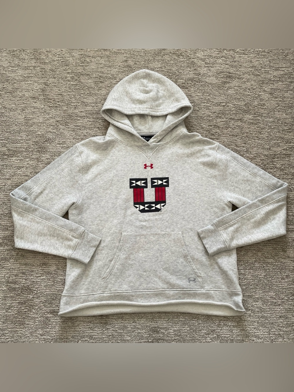 Utah Utes Under Armour Pullover Fleece Hoodie Women's Size Medium Tribal Logo